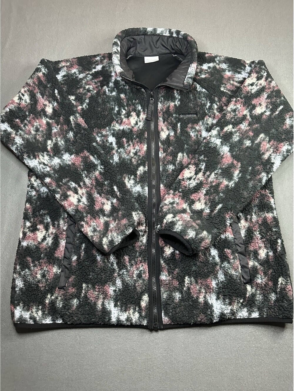 Columbia Winter Warmth Full Zip Fleece Jacket Womens Black Floral size 1XL